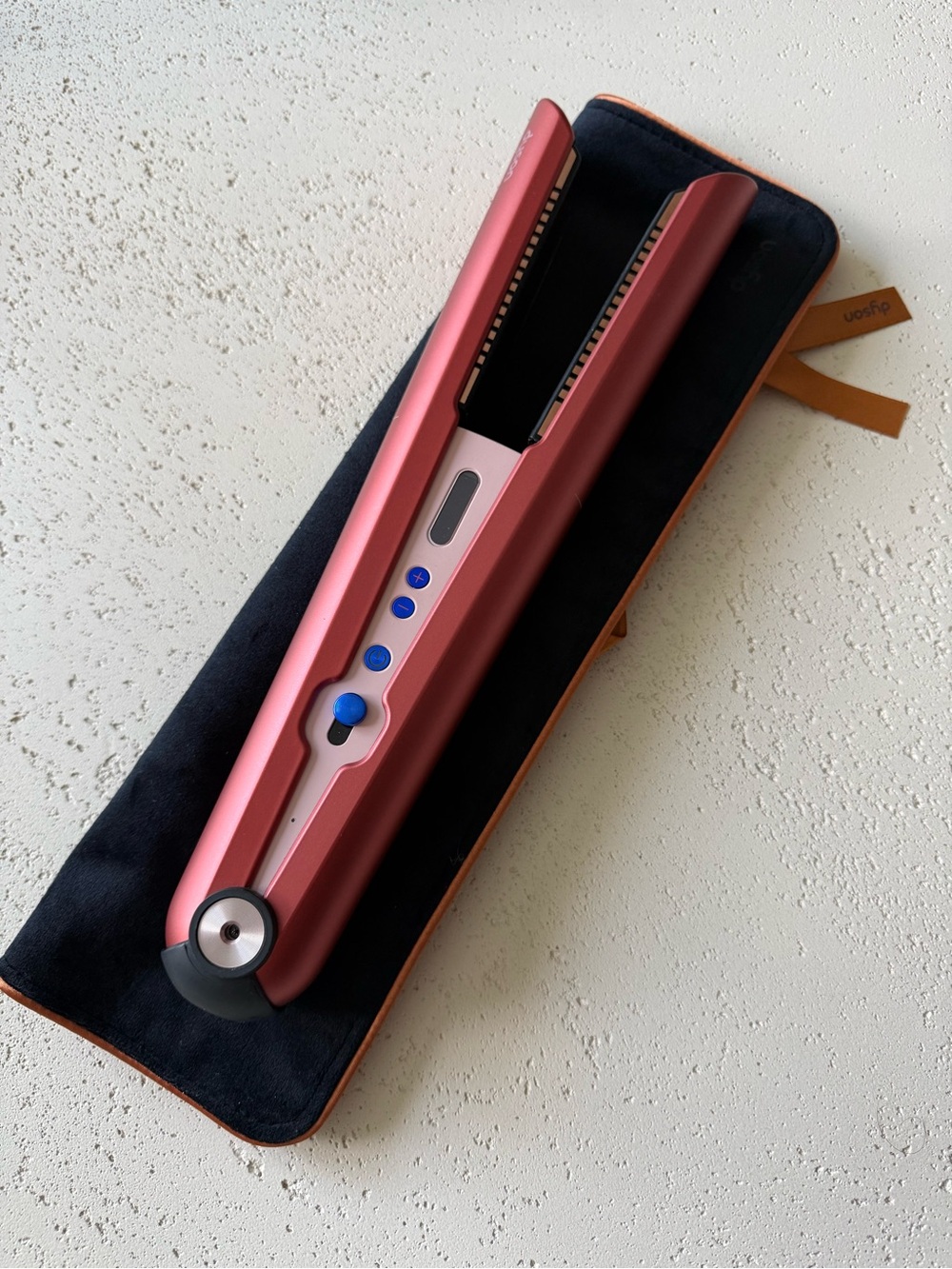 Dyson Corrale Cordless Hair Straightener - Metallic Rose Pink with Blue Accents